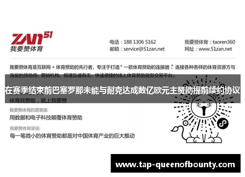 在赛季结束前巴塞罗那未能与耐克达成数亿欧元主赞助提前续约协议